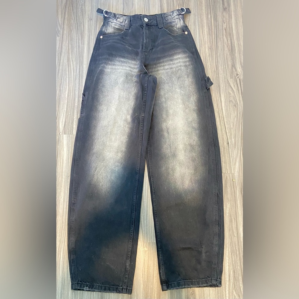 Bershka Black Carpenter Women's Jeans